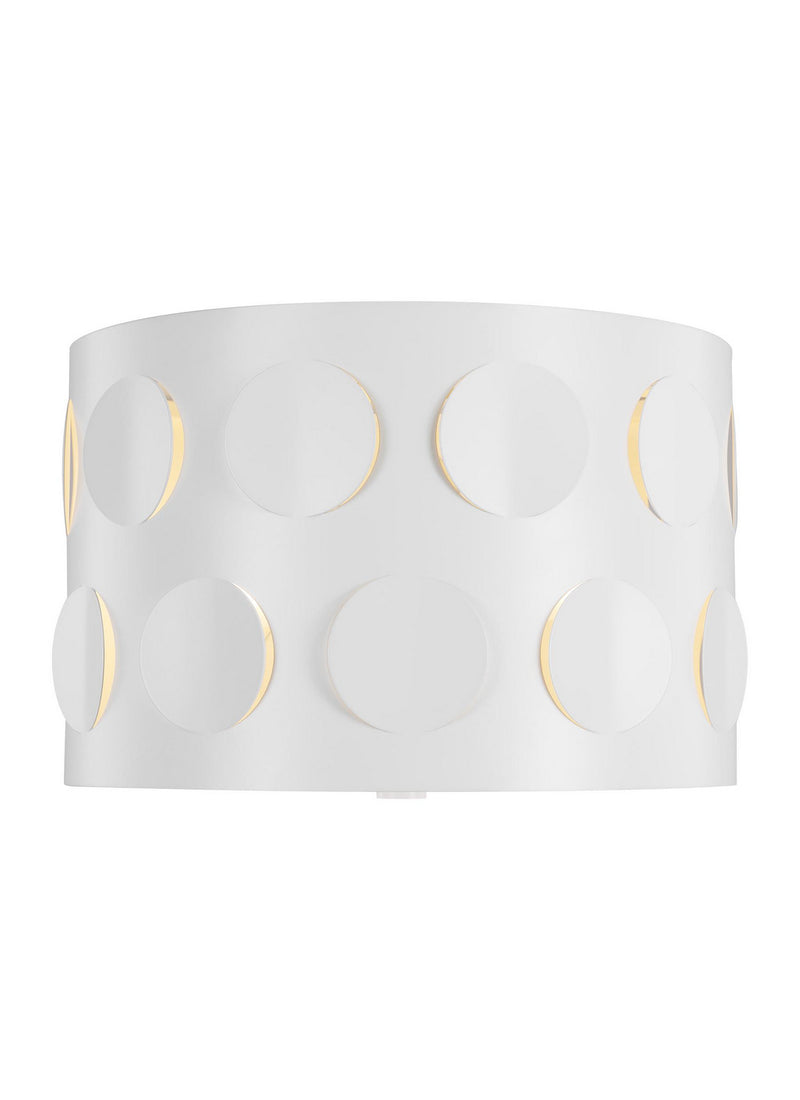 Two Light Flush Mount<br /><span style="color:#4AB0CE;">Entrega: 4-10 dias en USA</span><br /><span style="color:#4AB0CE;font-size:60%;">PREGUNTE POR ENTREGA EN PANAMA</span><br />Collection: Dottie<br />Finish: Matte White