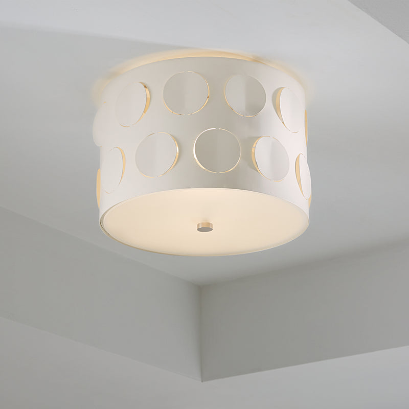 Two Light Flush Mount<br /><span style="color:#4AB0CE;">Entrega: 4-10 dias en USA</span><br /><span style="color:#4AB0CE;font-size:60%;">PREGUNTE POR ENTREGA EN PANAMA</span><br />Collection: Dottie<br />Finish: Polished Nickel