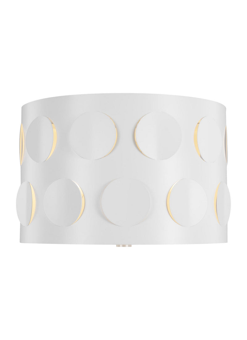 Two Light Flush Mount<br /><span style="color:#4AB0CE;">Entrega: 4-10 dias en USA</span><br /><span style="color:#4AB0CE;font-size:60%;">PREGUNTE POR ENTREGA EN PANAMA</span><br />Collection: Dottie<br />Finish: Polished Nickel