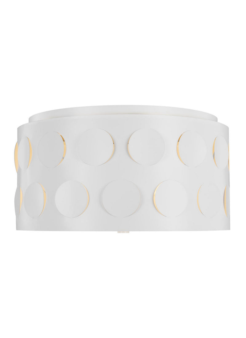 Three Light Flush Mount<br /><span style="color:#4AB0CE;">Entrega: 4-10 dias en USA</span><br /><span style="color:#4AB0CE;font-size:60%;">PREGUNTE POR ENTREGA EN PANAMA</span><br />Collection: Dottie<br />Finish: Matte White