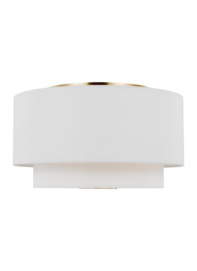 Three Light Flush Mount<br /><span style="color:#4AB0CE;">Entrega: 4-10 dias en USA</span><br /><span style="color:#4AB0CE;font-size:60%;">PREGUNTE POR ENTREGA EN PANAMA</span><br />Collection: Sawyer<br />Finish: Burnished Brass