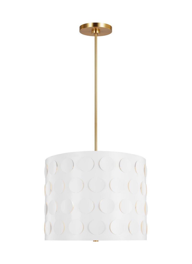 Three Light Pendant<br /><span style="color:#4AB0CE;">Entrega: 4-10 dias en USA</span><br /><span style="color:#4AB0CE;font-size:60%;">PREGUNTE POR ENTREGA EN PANAMA</span><br />Collection: Dottie<br />Finish: Burnished Brass