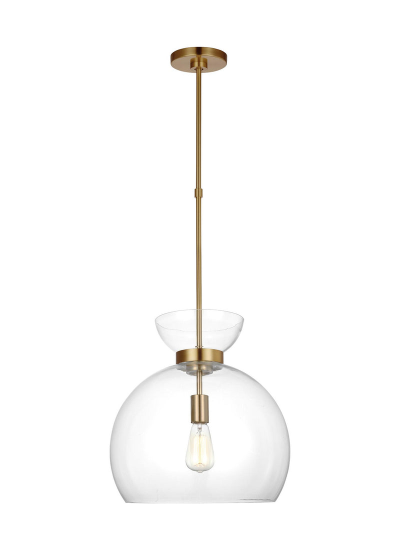 One Light Pendant<br /><span style="color:#4AB0CE;">Entrega: 4-10 dias en USA</span><br /><span style="color:#4AB0CE;font-size:60%;">PREGUNTE POR ENTREGA EN PANAMA</span><br />Collection: Londyn<br />Finish: Burnished Brass with Clear Glass