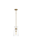 One Light Pendant<br /><span style="color:#4AB0CE;">Entrega: 4-10 dias en USA</span><br /><span style="color:#4AB0CE;font-size:60%;">PREGUNTE POR ENTREGA EN PANAMA</span><br />Collection: Londyn<br />Finish: Burnished Brass with Clear Glass