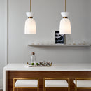 One Light Pendant<br /><span style="color:#4AB0CE;">Entrega: 4-10 dias en USA</span><br /><span style="color:#4AB0CE;font-size:60%;">PREGUNTE POR ENTREGA EN PANAMA</span><br />Collection: Londyn<br />Finish: Burnished Brass with Milk White Glass