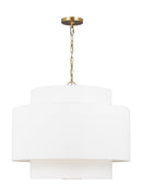 Three Light Pendant<br /><span style="color:#4AB0CE;">Entrega: 5-6 semanas en USA</span><br /><span style="color:#4AB0CE;font-size:60%;">PREGUNTE POR ENTREGA EN PANAMA</span><br />Collection: Sawyer<br />Finish: Burnished Brass