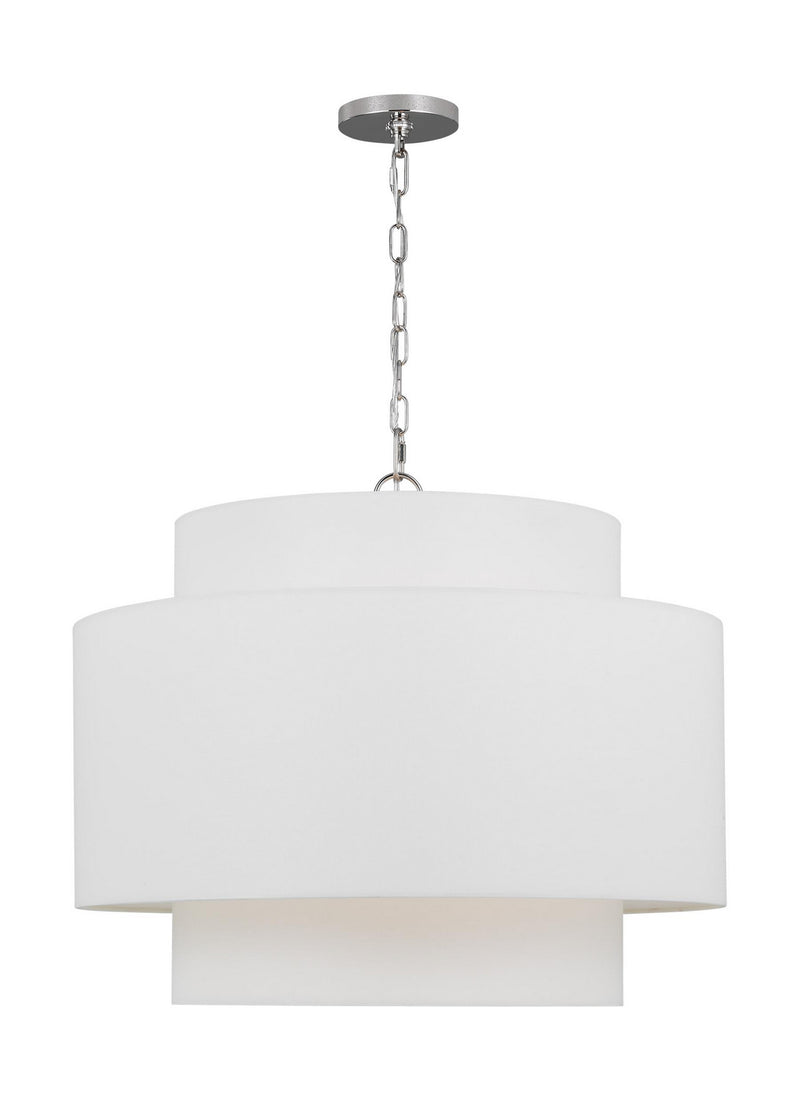 Three Light Pendant<br /><span style="color:#4AB0CE;">Entrega: 4-5 semanas en USA</span><br /><span style="color:#4AB0CE;font-size:60%;">PREGUNTE POR ENTREGA EN PANAMA</span><br />Collection: Sawyer<br />Finish: Polished Nickel