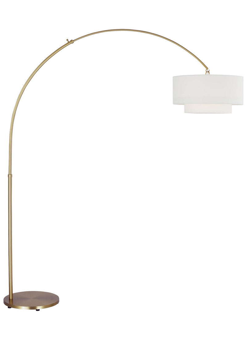 One Light Floor Lamp<br /><span style="color:#4AB0CE;">Entrega: 4-10 dias en USA</span><br /><span style="color:#4AB0CE;font-size:60%;">PREGUNTE POR ENTREGA EN PANAMA</span><br />Collection: Sawyer<br />Finish: Burnished Brass