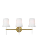 Three Light Vanity<br /><span style="color:#4AB0CE;">Entrega: 4-10 dias en USA</span><br /><span style="color:#4AB0CE;font-size:60%;">PREGUNTE POR ENTREGA EN PANAMA</span><br />Collection: Monroe<br />Finish: Burnished Brass
