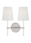 Two Light Wall Sconce<br /><span style="color:#4AB0CE;">Entrega: 4-10 dias en USA</span><br /><span style="color:#4AB0CE;font-size:60%;">PREGUNTE POR ENTREGA EN PANAMA</span><br />Collection: Monroe<br />Finish: Polished Nickel