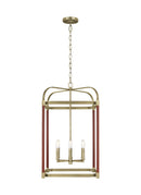 Six Light Lantern<br /><span style="color:#4AB0CE;">Entrega: 4-10 dias en USA</span><br /><span style="color:#4AB0CE;font-size:60%;">PREGUNTE POR ENTREGA EN PANAMA</span><br />Collection: Hadley<br />Finish: Time Worn Brass