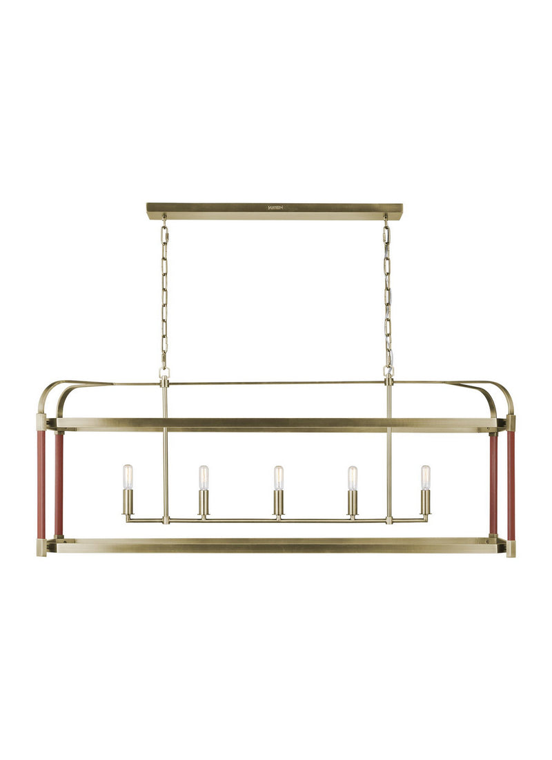 Five Light Chandelier<br /><span style="color:#4AB0CE;">Entrega: 4-10 dias en USA</span><br /><span style="color:#4AB0CE;font-size:60%;">PREGUNTE POR ENTREGA EN PANAMA</span><br />Collection: Hadley<br />Finish: Time Worn Brass