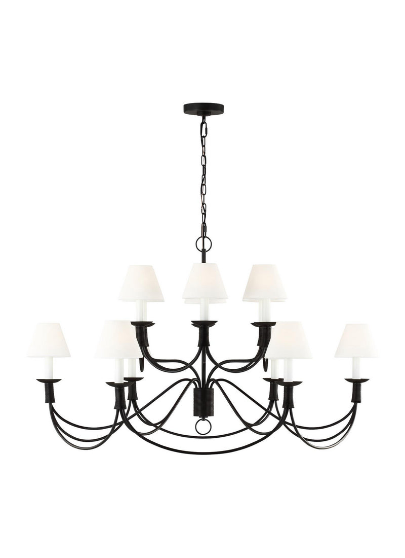 12 Light Chandelier<br /><span style="color:#4AB0CE;">Entrega: 4-10 dias en USA</span><br /><span style="color:#4AB0CE;font-size:60%;">PREGUNTE POR ENTREGA EN PANAMA</span><br />Collection: Sullivan<br />Finish: Aged Iron