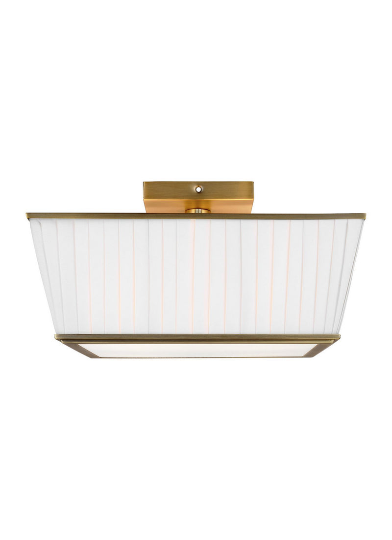 Four Light Flush Mount<br /><span style="color:#4AB0CE;">Entrega: 4-10 dias en USA</span><br /><span style="color:#4AB0CE;font-size:60%;">PREGUNTE POR ENTREGA EN PANAMA</span><br />Collection: Esther<br />Finish: Time Worn Brass