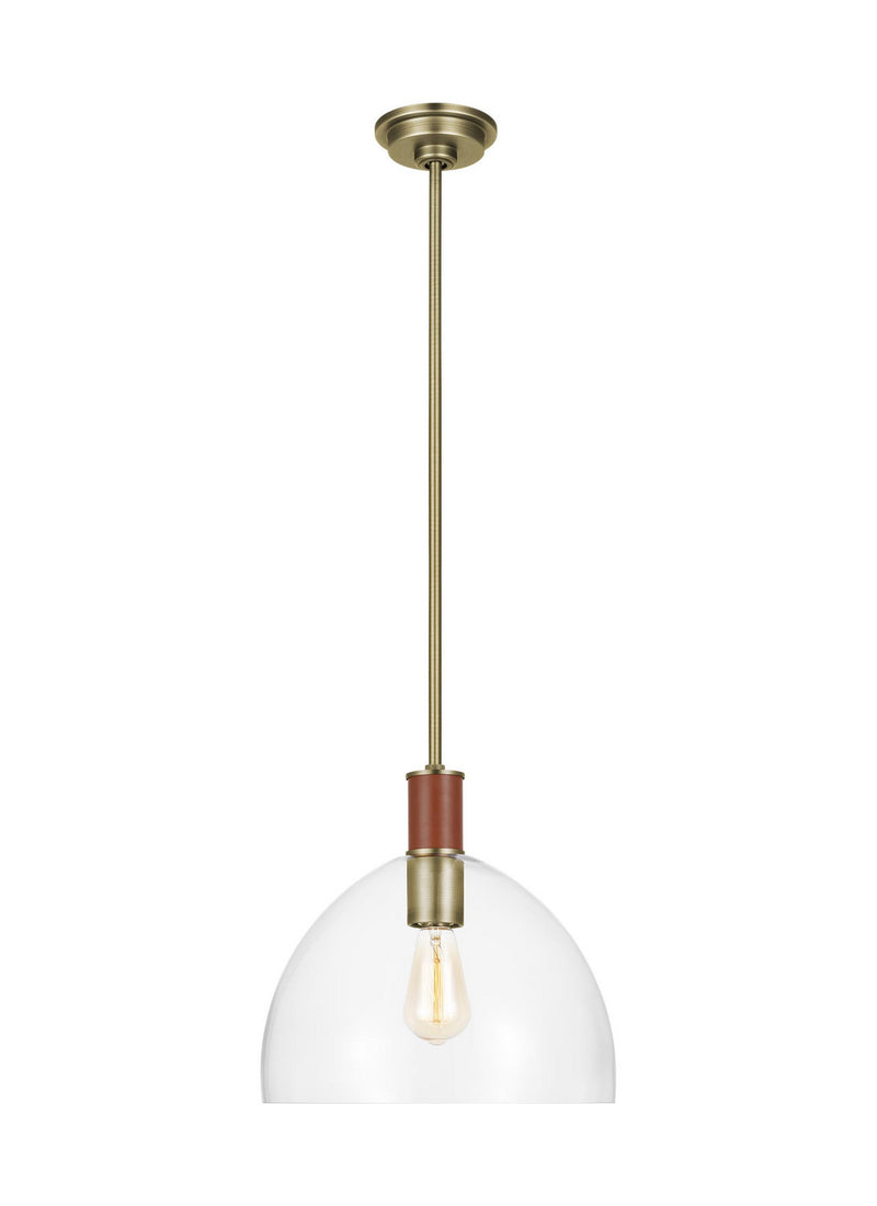 One Light Pendant<br /><span style="color:#4AB0CE;">Entrega: 4-10 dias en USA</span><br /><span style="color:#4AB0CE;font-size:60%;">PREGUNTE POR ENTREGA EN PANAMA</span><br />Collection: Hadley<br />Finish: Time Worn Brass