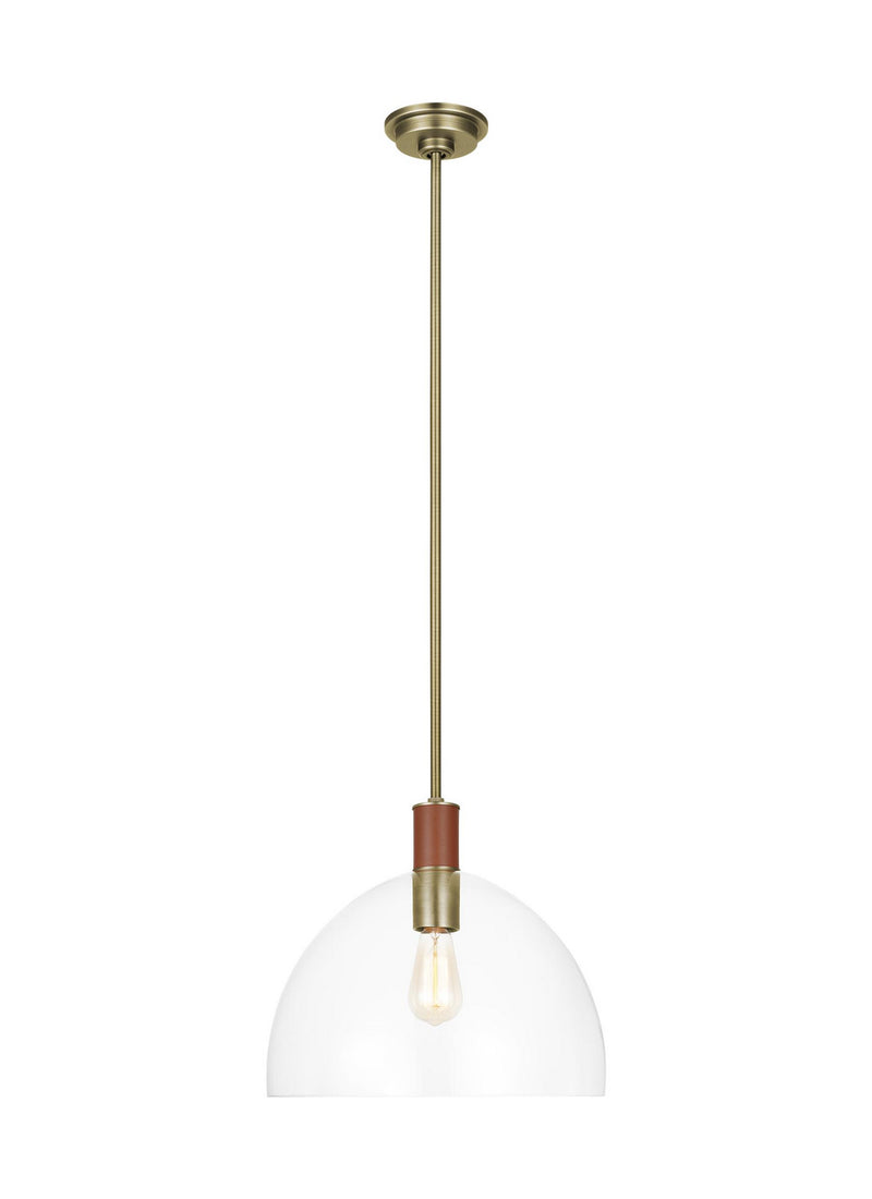 One Light Pendant<br /><span style="color:#4AB0CE;">Entrega: 4-10 dias en USA</span><br /><span style="color:#4AB0CE;font-size:60%;">PREGUNTE POR ENTREGA EN PANAMA</span><br />Collection: Hadley<br />Finish: Time Worn Brass