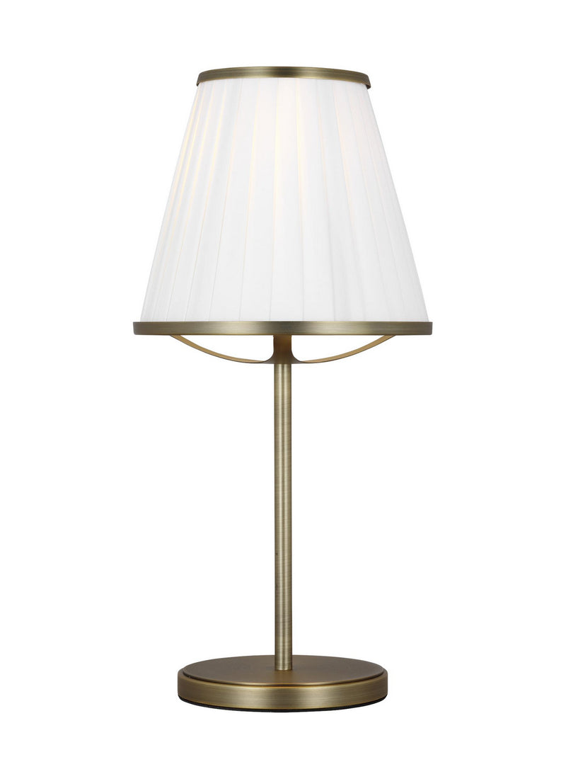 One Light Table Lamp<br /><span style="color:#4AB0CE;">Entrega: 4-10 dias en USA</span><br /><span style="color:#4AB0CE;font-size:60%;">PREGUNTE POR ENTREGA EN PANAMA</span><br />Collection: Esther<br />Finish: Time Worn Brass