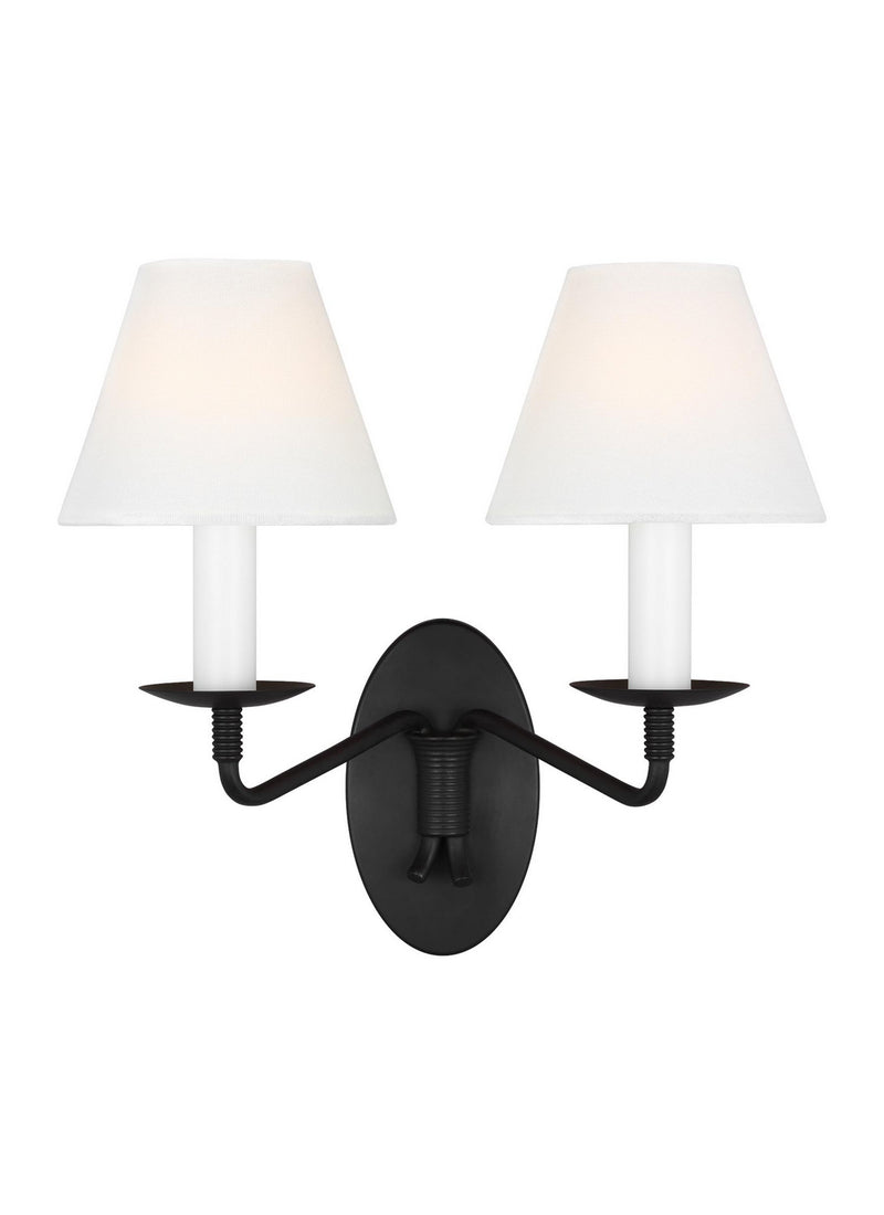 Two Light Wall Sconce<br /><span style="color:#4AB0CE;">Entrega: 4-10 dias en USA</span><br /><span style="color:#4AB0CE;font-size:60%;">PREGUNTE POR ENTREGA EN PANAMA</span><br />Collection: Sullivan<br />Finish: Aged Iron