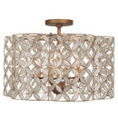 Kalco - 515045OL - Four Light Semi Flush Mount - Maurelle - Oxidized Gold Leaf