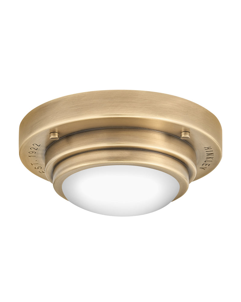 LED Flush Mount or Sconce<br /><span style="color:#4AB0CE;">Entrega: 4-10 dias en USA</span><br /><span style="color:#4AB0CE;font-size:60%;">PREGUNTE POR ENTREGA EN PANAMA</span><br />Collection: Porte<br />Finish: Heritage Brass