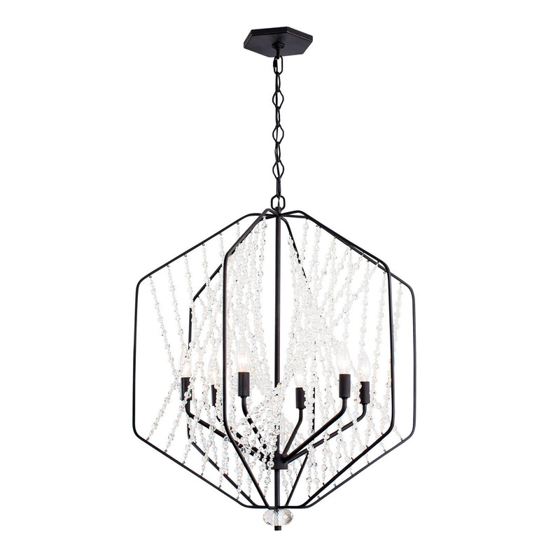 Six Light Pendant<br /><span style="color:#4AB0CE;">Entrega: 4-10 dias en USA</span><br /><span style="color:#4AB0CE;font-size:60%;">PREGUNTE POR ENTREGA EN PANAMA</span><br />Collection: Chelsea<br />Finish: Carbon