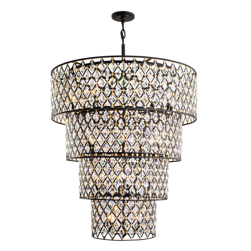 21 Light Chandelier<br /><span style="color:#4AB0CE;">Entrega: 5-6 semanas en USA</span><br /><span style="color:#4AB0CE;font-size:60%;">PREGUNTE POR ENTREGA EN PANAMA</span><br />Collection: Windsor<br />Finish: Carbon/Havana Gold