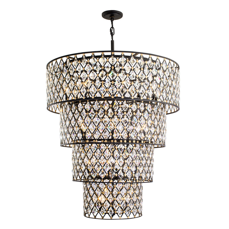 21 Light Chandelier<br /><span style="color:#4AB0CE;">Entrega: 4-10 dias en USA</span><br /><span style="color:#4AB0CE;font-size:60%;">PREGUNTE POR ENTREGA EN PANAMA</span><br />Collection: Windsor<br />Finish: Carbon/Havana Gold