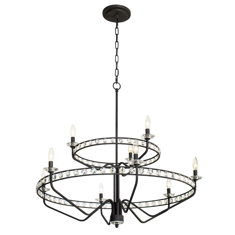 Nine Light Chandelier<br /><span style="color:#4AB0CE;">Entrega: 4-10 dias en USA</span><br /><span style="color:#4AB0CE;font-size:60%;">PREGUNTE POR ENTREGA EN PANAMA</span><br />Collection: Monroe<br />Finish: Carbon