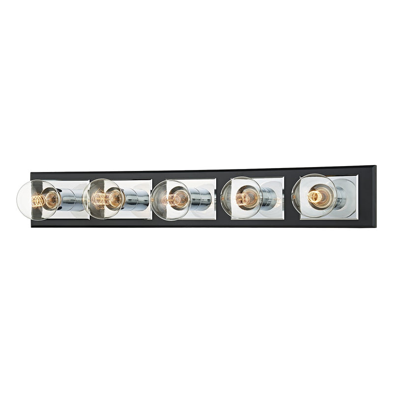 Troy Lighting - B3545-PC/SBK - Five Light Bath Bracket - Runyan - Polished Chrome/Soft Black
