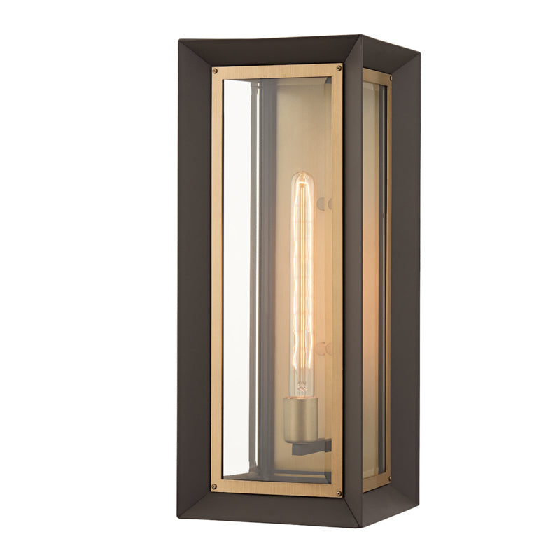 Troy Lighting - B4053-TBZ/PBR - One Light Outdoor Wall Sconce - Lowry - Textured Bronze/Patina Brass