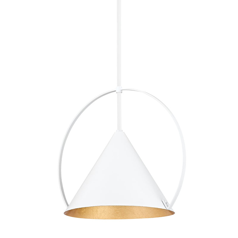 Troy Lighting - F1818-GL/SWH - One Light Pendant - Mari - Gold Leaf/Soft White Combo