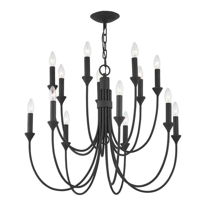 14 Light Chandelier<br /><span style="color:#4AB0CE;">Entrega: 4-10 dias en USA</span><br /><span style="color:#4AB0CE;font-size:60%;">PREGUNTE POR ENTREGA EN PANAMA</span><br />Collection: Cate<br />Finish: Forged Iron