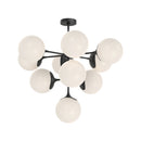 Ten Light Chandelier<br /><span style="color:#4AB0CE;">Entrega: 4-10 dias en USA</span><br /><span style="color:#4AB0CE;font-size:60%;">PREGUNTE POR ENTREGA EN PANAMA</span><br />Collection: Nouveau<br />Finish: Matte Black/Opal Matte Glass