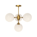 Four Light Chandelier<br /><span style="color:#4AB0CE;">Entrega: 4-10 dias en USA</span><br /><span style="color:#4AB0CE;font-size:60%;">PREGUNTE POR ENTREGA EN PANAMA</span><br />Collection: Nouveau<br />Finish: Aged Gold/Opal Matte Glass