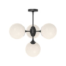 Four Light Chandelier<br /><span style="color:#4AB0CE;">Entrega: 4-10 dias en USA</span><br /><span style="color:#4AB0CE;font-size:60%;">PREGUNTE POR ENTREGA EN PANAMA</span><br />Collection: Nouveau<br />Finish: Matte Black/Opal Matte Glass