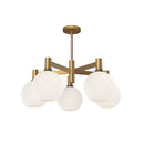 Five Light Chandelier<br /><span style="color:#4AB0CE;">Entrega: 4-10 dias en USA</span><br /><span style="color:#4AB0CE;font-size:60%;">PREGUNTE POR ENTREGA EN PANAMA</span><br />Collection: Castilla<br />Finish: Aged Gold/Opal Matte Glass