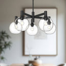 Alora - CH506129MBCL - Five Light Chandelier - Castilla - Clear Glass/Matte Black
