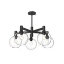 Five Light Chandelier<br /><span style="color:#4AB0CE;">Entrega: 4-10 dias en USA</span><br /><span style="color:#4AB0CE;font-size:60%;">PREGUNTE POR ENTREGA EN PANAMA</span><br />Collection: Castilla<br />Finish: Clear Glass/Matte Black