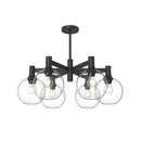 Six Light Chandelier<br /><span style="color:#4AB0CE;">Entrega: 4-10 dias en USA</span><br /><span style="color:#4AB0CE;font-size:60%;">PREGUNTE POR ENTREGA EN PANAMA</span><br />Collection: Castilla<br />Finish: Clear Glass/Matte Black
