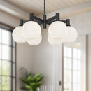 Alora - CH506230MBOP - Six Light Chandelier - Castilla - Matte Black/Opal Matte Glass