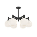 Six Light Chandelier<br /><span style="color:#4AB0CE;">Entrega: 4-10 dias en USA</span><br /><span style="color:#4AB0CE;font-size:60%;">PREGUNTE POR ENTREGA EN PANAMA</span><br />Collection: Castilla<br />Finish: Matte Black/Opal Matte Glass