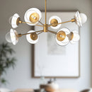Alora - CH517338AGCL - Eight Light Chandelier - Francesca - Aged Gold/Clear Glass