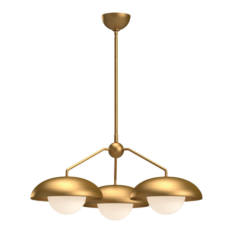 Alora - CH522328AGOP - Three Light Chandelier - Rubio - Aged Gold/Opal Matte Glass