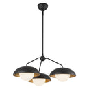 Three Light Chandelier<br /><span style="color:#4AB0CE;">Entrega: 4-10 dias en USA</span><br /><span style="color:#4AB0CE;font-size:60%;">PREGUNTE POR ENTREGA EN PANAMA</span><br />Collection: Rubio<br />Finish: Matte Black/Opal Matte Glass