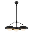 Three Light Chandelier<br /><span style="color:#4AB0CE;">Entrega: 4-10 dias en USA</span><br /><span style="color:#4AB0CE;font-size:60%;">PREGUNTE POR ENTREGA EN PANAMA</span><br />Collection: Rubio<br />Finish: Matte Black/Opal Matte Glass