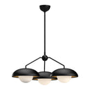 Three Light Chandelier<br /><span style="color:#4AB0CE;">Entrega: 4-10 dias en USA</span><br /><span style="color:#4AB0CE;font-size:60%;">PREGUNTE POR ENTREGA EN PANAMA</span><br />Collection: Rubio<br />Finish: Matte Black/Opal Matte Glass