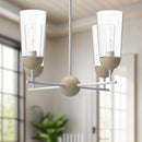 Alora - CH542324WHWK - Four Light Chandelier - Emil - White/White Oak