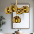 Alora - CH548518BGCP - Five Light Chandelier - Willow - Brushed Gold/Copper Glass