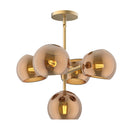 Five Light Chandelier<br /><span style="color:#4AB0CE;">Entrega: 4-10 dias en USA</span><br /><span style="color:#4AB0CE;font-size:60%;">PREGUNTE POR ENTREGA EN PANAMA</span><br />Collection: Willow<br />Finish: Brushed Gold/Copper Glass