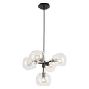 Five Light Chandelier<br /><span style="color:#4AB0CE;">Entrega: 4-10 dias en USA</span><br /><span style="color:#4AB0CE;font-size:60%;">PREGUNTE POR ENTREGA EN PANAMA</span><br />Collection: Willow<br />Finish: Clear Glass/Matte Black